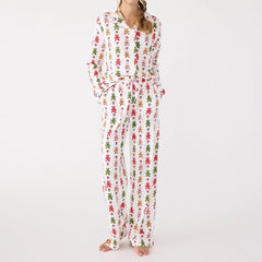 Long-Sleeved Button-Down Pajama Top